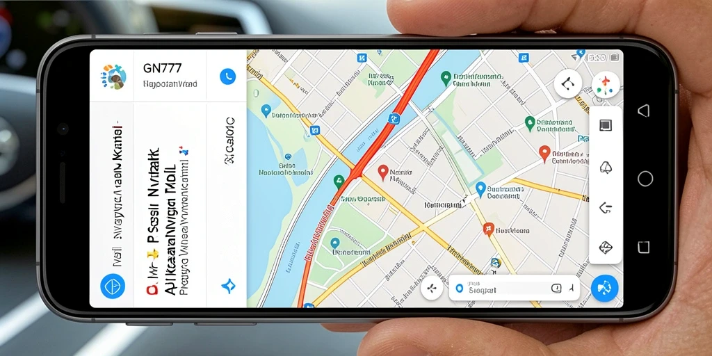 Tampilan antarmuka GN777 yang intuitif untuk navigasi mobil.