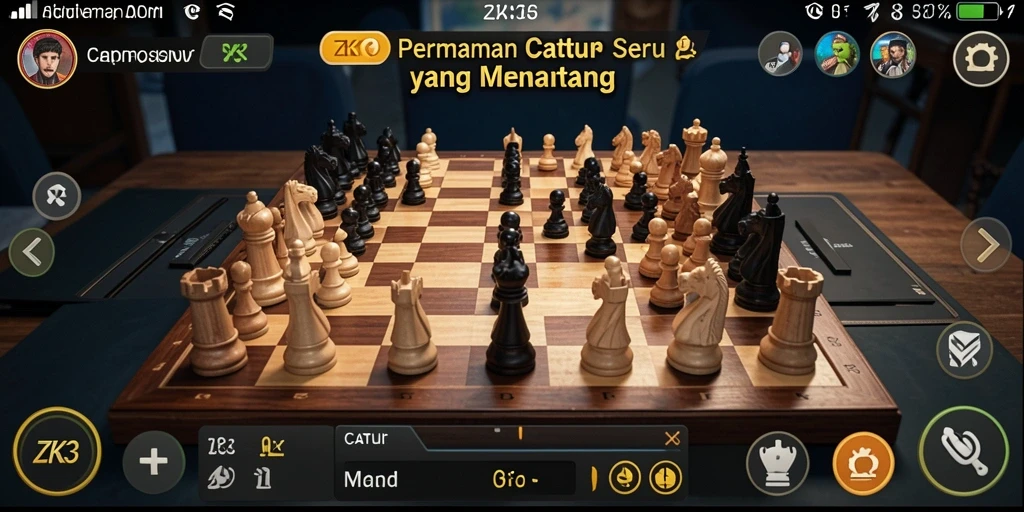 Antarmuka permainan catur ZK3 yang menarik dan interaktif.